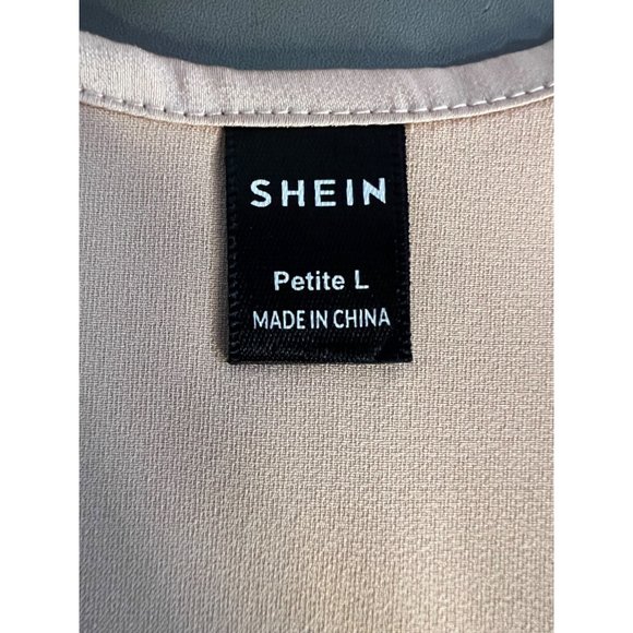 SHEIN Dress Petite Large Tan Sheath Midi adj Straps Zip Scoop Neck - Picture 11 of 15